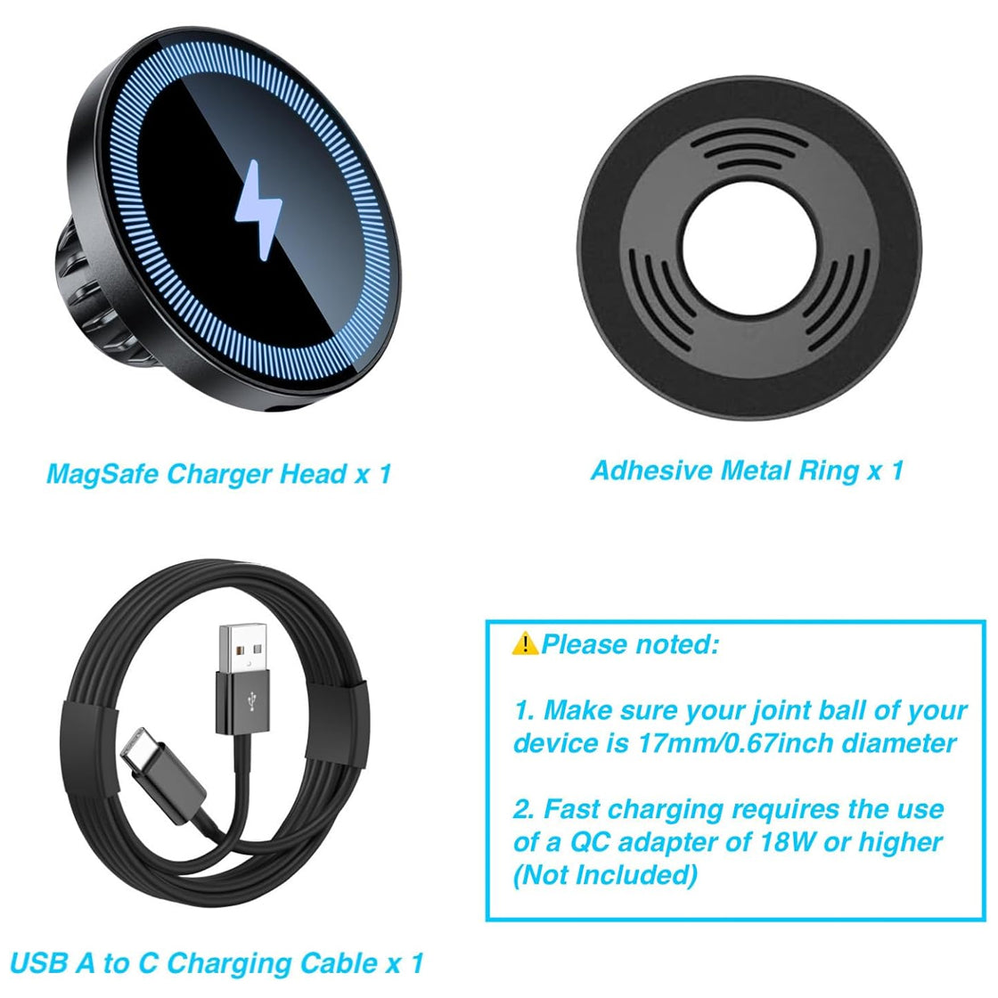Magnetic Wireless Charging Mobile Device Attachment (Requires Accessory Mount or Mount Mini – sold separately)